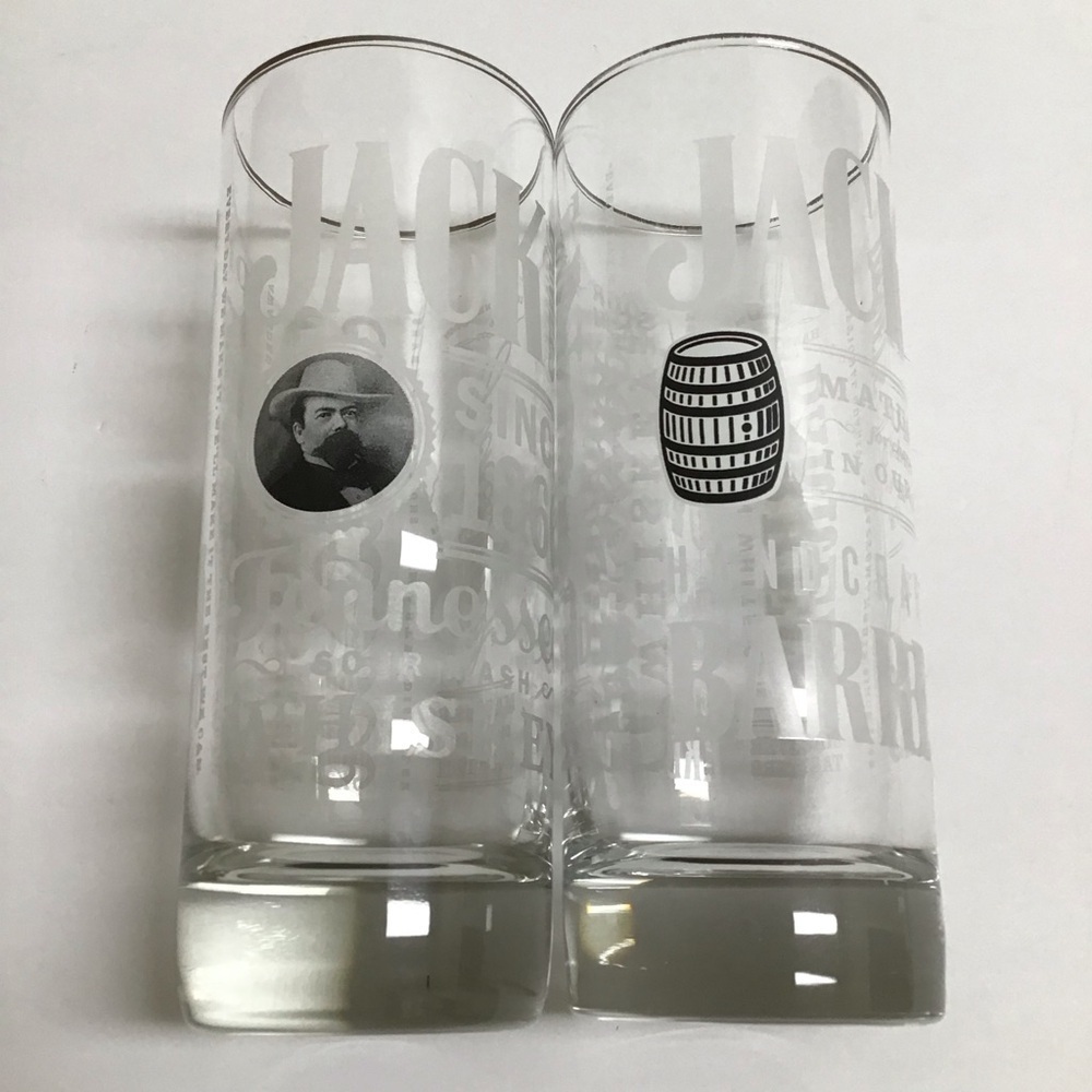 Jack Daniels Whiskey 4 Highball Tumbler Glasses Tall Boy 10 oz Old No. 7 Bar USA - Picture 3 of 16